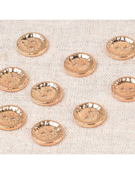 Bottone in metallo fantasia 11 mm - Oro
