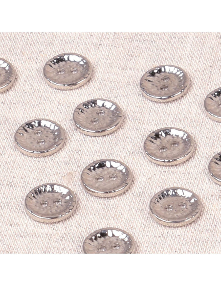 Pulsante in metallo fantasia 11 mm - Argento