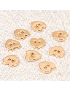 Pulsante cuore metallo - Oro