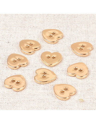 Pulsante cuore metallo - Oro