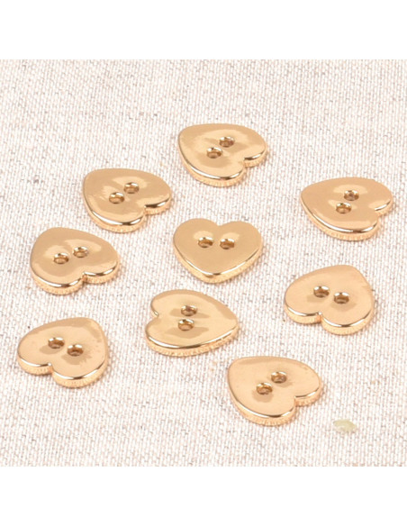 Pulsante cuore metallo - Oro