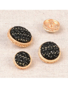 Bottone con gambo in metallo - Nero
