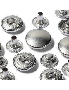 Ricarica di 10 bottoni a pressione anorak 15 mm Argento 2