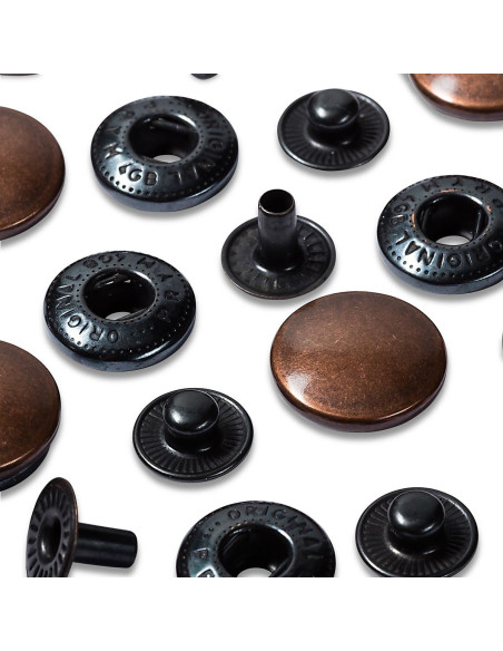 Ricarica di 10 bottoni a pressione anorak 15 mm Rame