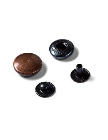 Ricarica di 10 bottoni a pressione anorak 15 mm Rame