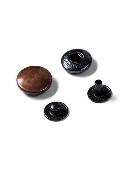Ricarica di 10 bottoni a pressione anorak 15 mm Rame