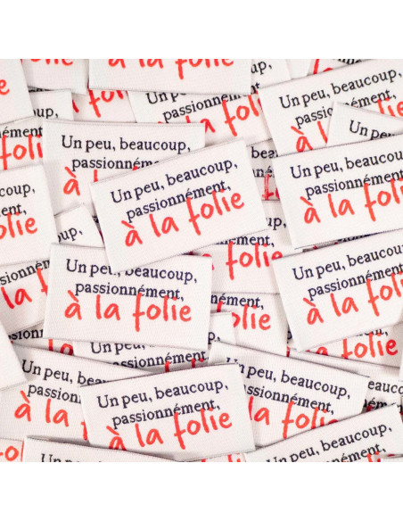 Set di 5 etichette tessute - A la folie