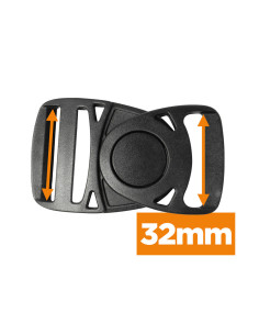 Fibbia girevole per cintura 32 mm - Nero