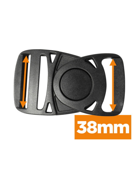Fibbia girevole per cintura 38 mm - Nero