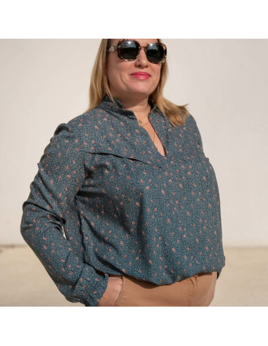 Modello di camicetta Glam con scollo a fessura - Modelli Anna Rose
