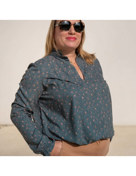Modello di camicetta Glam con scollo a fessura - Modelli Anna Rose