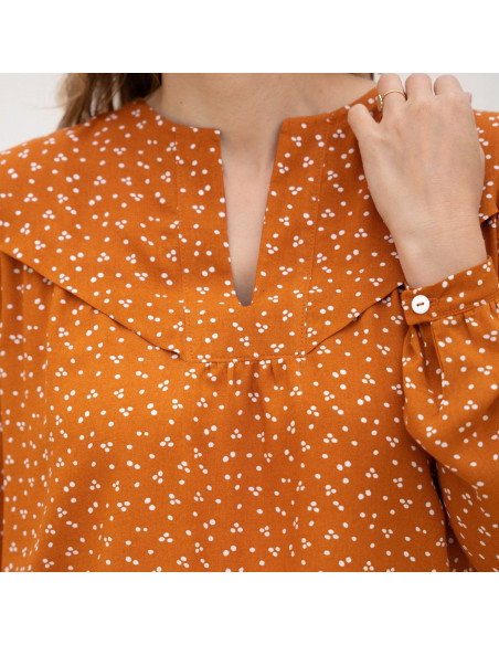 Modello di camicetta Glam con scollo a fessura - Modelli Anna Rose