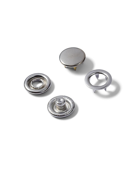 Ricarica di 20 bottoni a pressione jersey 10 mm Nichel