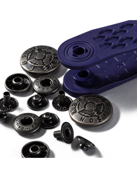 Scatola di 6 bottoni a pressione anorak Design con attrezzo 20 mm