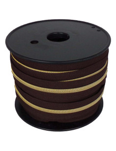 Chiusura in nylon 5 mm lurex - Marrone e oro