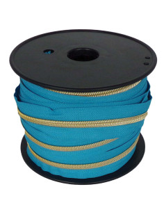 Chiusura in nylon 5 mm lurex - Blu petrolio