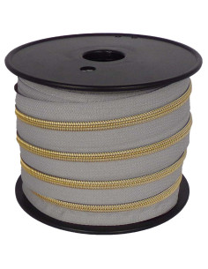 Chiusura in nylon 5 mm lurex - Grigio piccione e oro