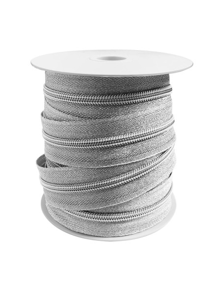 Chiusura in nylon 5 mm lurex - Argento