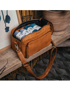 Borsa a tracolla per il lavoro a maglia Muud Stavanger - Whisky