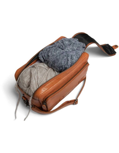 Borsa a tracolla per il lavoro a maglia Muud Stavanger - Whisky