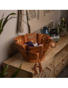 Grande scatola per cucito e lavori Muud Evita XL - Whisky