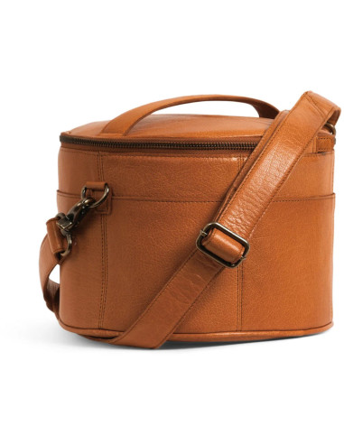 Borsa portaoggetti in pelle per ricamo e maglieria Muud Enturn - Whisky