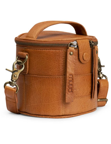 Piccola borsa per maglieria in pelle Muud Saturn Mini - Whisky