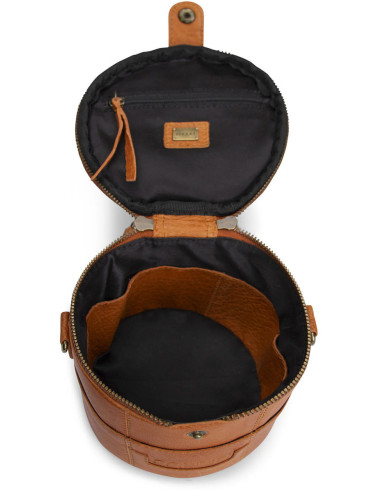 Piccola borsa per maglieria in pelle Muud Saturn Mini - Whisky