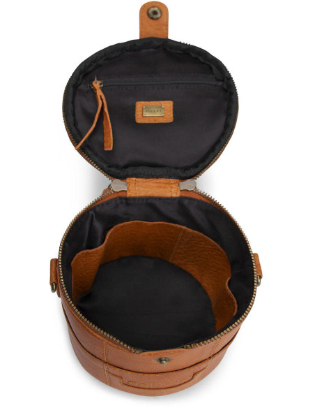 Piccola borsa per maglieria in pelle Muud Saturn Mini - Whisky