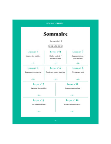Libro imparare a lavorare a maglia in 10 lezioni