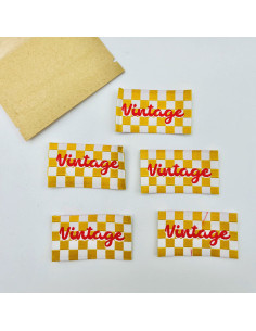 Set di 5 etichette tessute da cucire Vintage 2