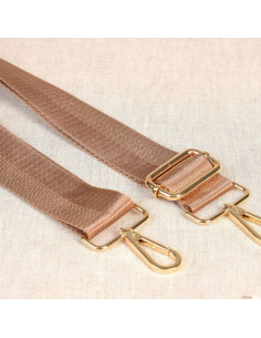 Tracolla per borsa con moschettoni - Beige scuro