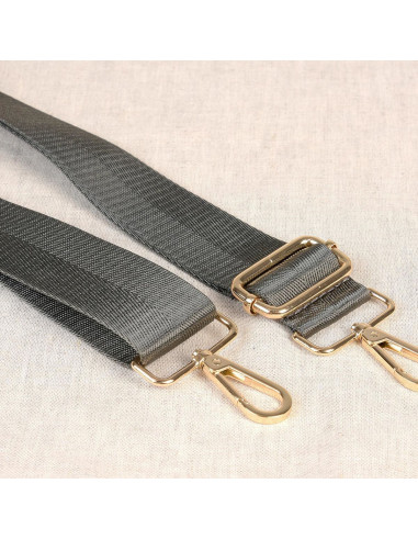 Cinghia per borsa con moschettoni - Grigio