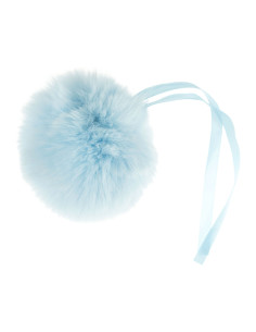 Pompon imitazione pelliccia 11 cm - Azzurro pastello