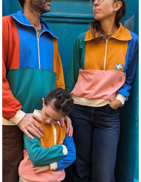 Modello di felpa retrò Atlas per bambini e adulti - Marmaï Patterns