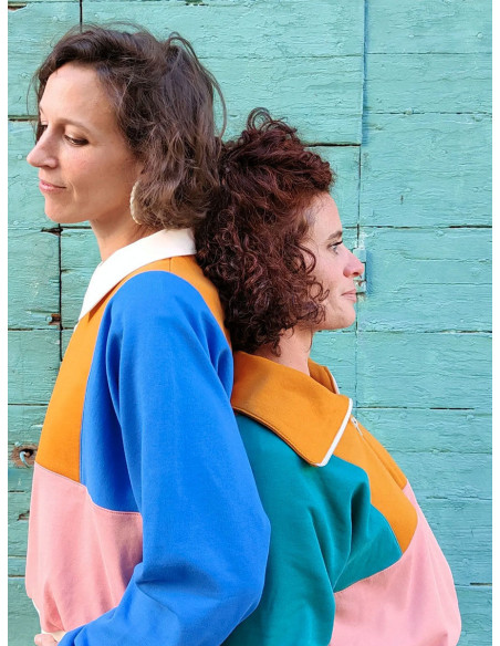 Modello di felpa retrò Atlas per bambini e adulti - Marmaï Patterns