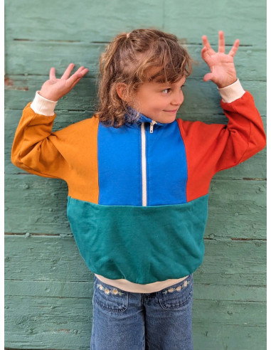 Modello di felpa retrò Atlas per bambini e adulti - Marmaï Patterns