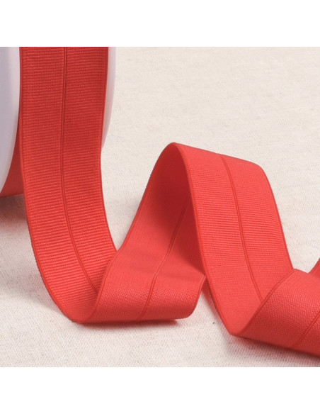Nastro elastico pre-piegato gros grain 30 mm di larghezza - Rosso