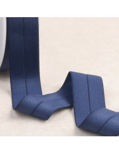 Nastro elastico pre-piegato gros grain largo 30 mm - Blu marino