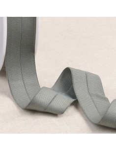 Nastro elastico pre-piegato gros grain 30 mm di larghezza - Grigio