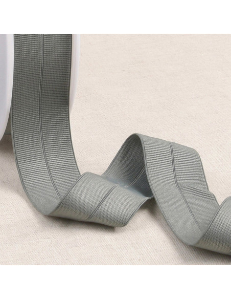 Nastro elastico pre-piegato gros grain 30 mm di larghezza - Grigio