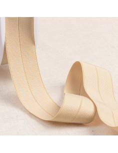 Nastro elastico pre-piegato gros grain largo 30 mm - Beige