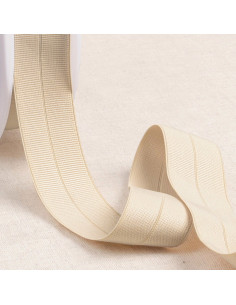 Nastro elastico pre-piegato gros grain 30 mm di larghezza - Ecru