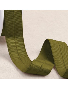 Nastro elastico pre-piegato gros grain 30 mm di larghezza - Kaki
