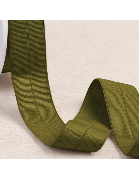 Nastro elastico pre-piegato gros grain 30 mm di larghezza - Kaki