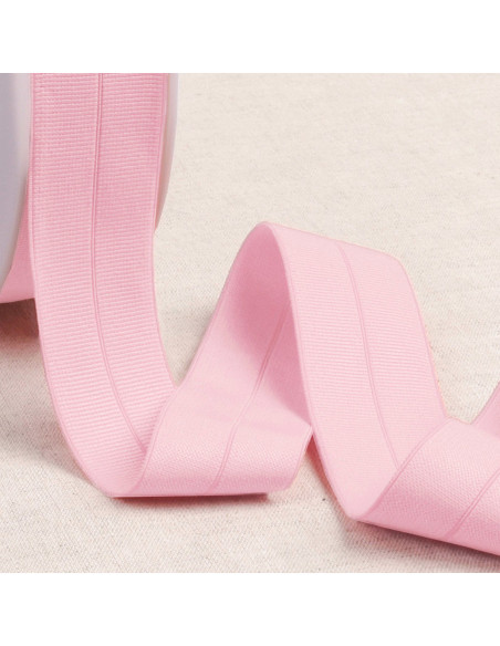 Nastro elastico pre-piegato gros grain largo 30 mm - Rosa