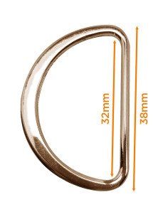 Semianello piatto saldato 32 mm - Oro chiaro 2