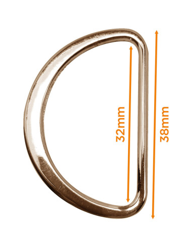 Semianello piatto saldato 32 mm - Oro chiaro