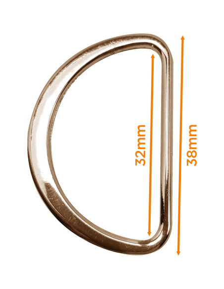 Semianello piatto saldato 32 mm - Oro chiaro