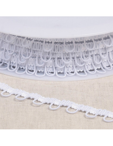Galon con asola elastica - Bianco